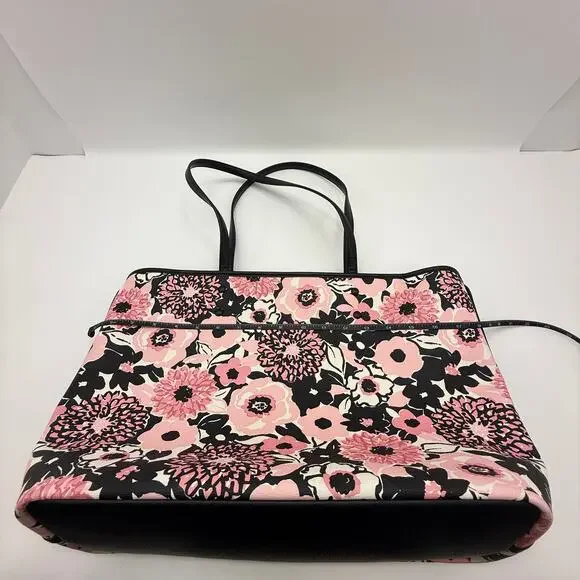 Kate Spade NY Pink Floral Two Pocket Double Strap Handbag Tote Purse - Picture 6 of 9